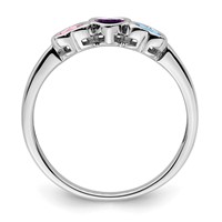 14K White Gold Synthetic Family Jewelry Ring view 3