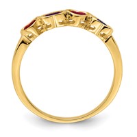 14K Yellow Gold Genuine 4 Stone Mother's Ring view 3