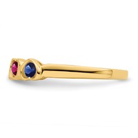 14K Yellow Gold Genuine 4 Stone Mother's Ring view 4