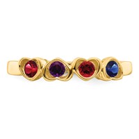 14K Yellow Gold Genuine 4 Stone Mother's Ring view 5