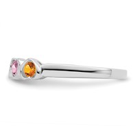 14K White Gold Genuine 4 Stone Mother's Ring view 4