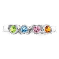 14K White Gold Genuine 4 Stone Mother's Ring view 5
