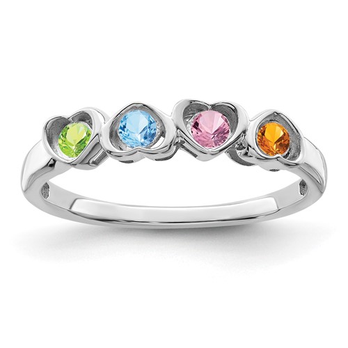 Sterling Silver Rhodium-plated Family Jewelry Mounting
