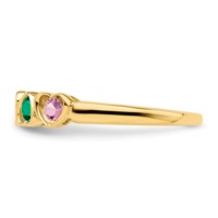 14K Yellow Gold Genuine 5 Stone Mother's Ring view 4