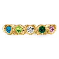 14K Yellow Gold Genuine 5 Stone Mother's Ring view 5