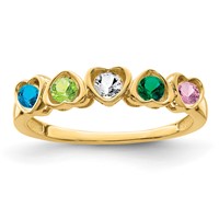 14K Yellow Gold Genuine 5 Stone Mother's Ring view 2
