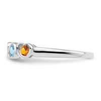 14K White Gold Synthetic Family Jewelry Ring view 4