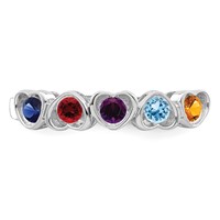 14K White Gold Synthetic Family Jewelry Ring view 5