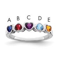 14K White Gold Synthetic Family Jewelry Ring view 1