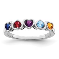 14K White Gold Synthetic Family Jewelry Ring view 2
