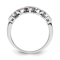 14K White Gold Synthetic Family Jewelry Ring view 3