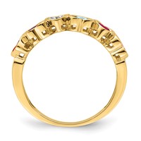 14K Yellow Gold Genuine 6 Stone Mother's Ring view 3