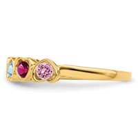 14K Yellow Gold Genuine 6 Stone Mother's Ring view 4