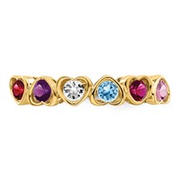 14K Yellow Gold Genuine 6 Stone Mother's Ring view 5