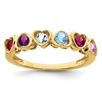14K Yellow Gold Genuine 6 Stone Mother's Ring view 2