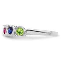 14K White Gold Synthetic Family Jewelry Ring view 4