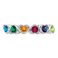 14K White Gold Synthetic Family Jewelry Ring view 5