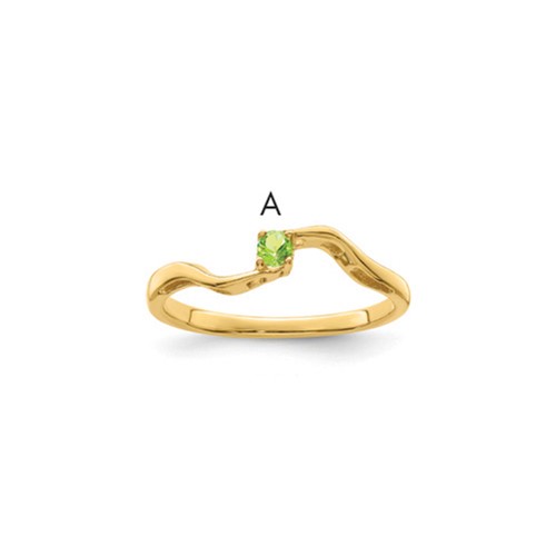 14K Yellow Gold 5x 3mm Oval Synthetic Family Jewelry Ring