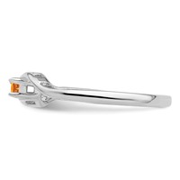 Sterling Silver Rhodium-plated Synthetic 1 Stone Mother's Ring view 3