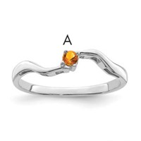 Sterling Silver Rhodium-plated Synthetic 1 Stone Mother's Ring view 1