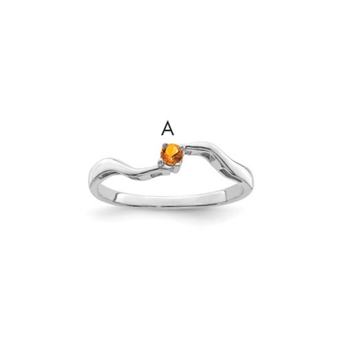 14K White Gold Synthetic Family Jewelry Ring