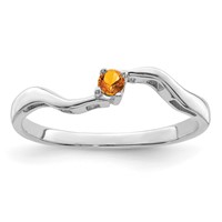 Sterling Silver Rhodium-plated Synthetic 1 Stone Mother's Ring view 2