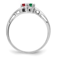 14K White Gold Genuine 2 Stone Mother's Ring view 3