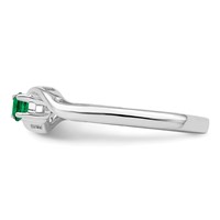 14K White Gold Genuine 2 Stone Mother's Ring view 4