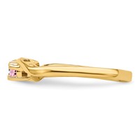 14K Yellow Gold Genuine 3 Stone Mother's Ring view 4