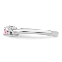 Sterling Silver Rhodium-plated Synthetic 3 Stone Mother's Ring view 4