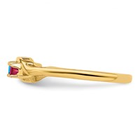 14K Genuine 4 Stone Mother's Ring view 4