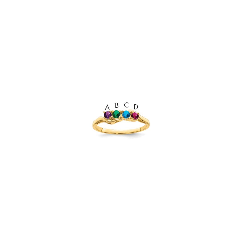 14K Genuine 4 Stone Mother's Ring