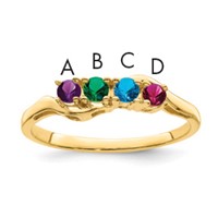 14K Genuine 4 Stone Mother's Ring view 1