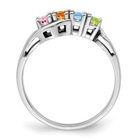 14K White Gold Genuine 4 Stone Mother's Ring view 3