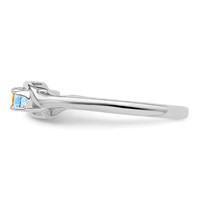14K White Gold Genuine 4 Stone Mother's Ring view 4