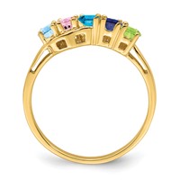 14K Yellow Gold Synthetic Family Jewelry Ring view 3