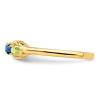 14K Yellow Gold Genuine 5 Stone Mother's Ring view 3