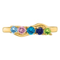 14K Yellow Gold Genuine 5 Stone Mother's Ring view 4