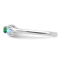 14K White Gold Synthetic Family Jewelry Ring view 4