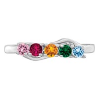 14K White Gold Synthetic Family Jewelry Ring view 5