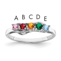 14K White Gold Synthetic Family Jewelry Ring view 1