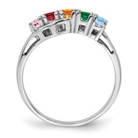 14K White Gold Synthetic Family Jewelry Ring view 3