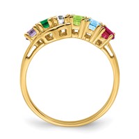 14K Genuine 6 Stone Mother's Ring view 3