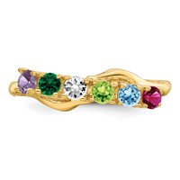 14K Genuine 6 Stone Mother's Ring view 5
