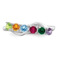 14K White Gold Family Jewelry Ring view 5