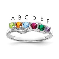 14K White Gold Family Jewelry Ring view 1