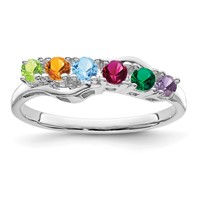 14K White Gold Family Jewelry Ring view 2