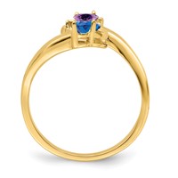 14K Personalized 2-Name Diamond and Synthetic 2 Stone Couple's Ring view 3