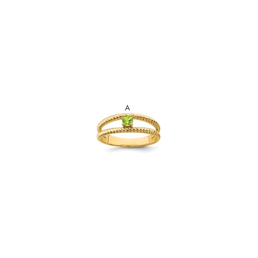 14K Yellow Gold Synthetic Family Jewelry Ring