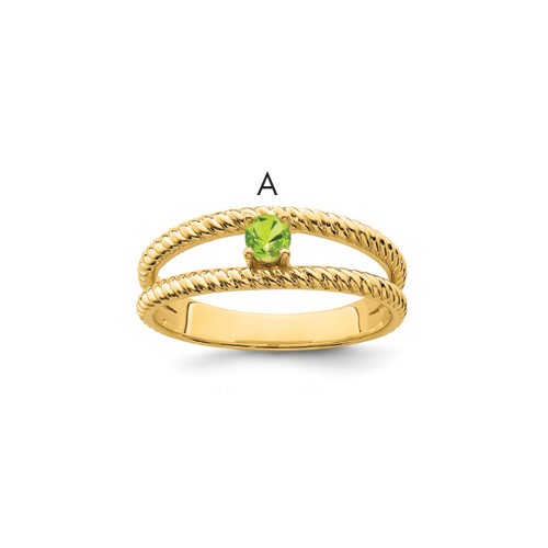 14K Yellow Gold Synthetic Family Jewelry Ring